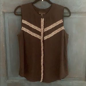 Attention black button down blouse size large